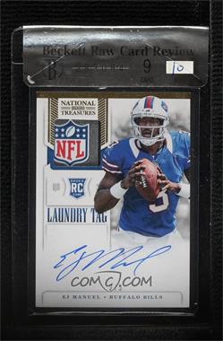 2013 Panini National Treasures - Rookie Laundry Tag Signatures - NFL Shield Prime #9 - EJ Manuel /5 [BRCR 9]