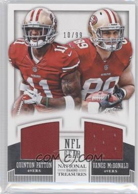 2013 Panini National Treasures - Rookie NFL Gear Combo Player Materials #10 - Quinton Patton, Vance McDonald /99