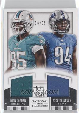 2013 Panini National Treasures - Rookie NFL Gear Combo Player Materials #16 - Dion Jordan, Ezekiel Ansah /99