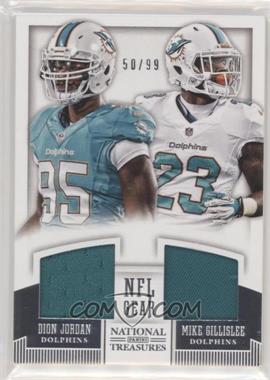 2013 Panini National Treasures - Rookie NFL Gear Combo Player Materials #6 - Dion Jordan, Mike Gillislee /99