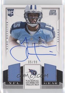 2013 Panini National Treasures - Rookie NFL Gear Materials - Dual Signatures #16 - Justin Hunter /99