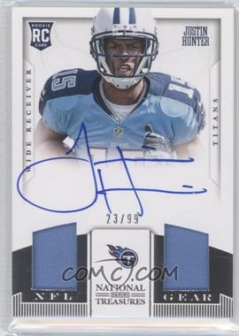 2013 Panini National Treasures - Rookie NFL Gear Materials - Dual Signatures #16 - Justin Hunter /99