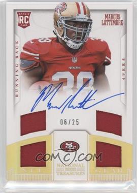 2013 Panini National Treasures - Rookie NFL Gear Materials - Quad Signatures #23 - Marcus Lattimore /25