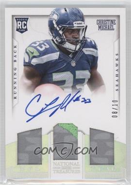 2013 Panini National Treasures - Rookie NFL Gear Materials - Trio Signatures Prime #3 - Christine Michael /10