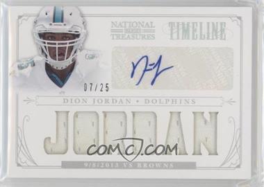 2013 Panini National Treasures - Timeline Materials Signatures - Player Name #16 - Dion Jordan /25