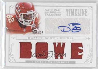 2013 Panini National Treasures - Timeline Materials Signatures - Player Name #18 - Dwayne Bowe /25