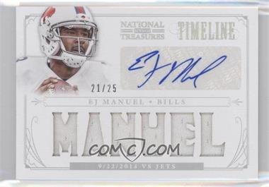 2013 Panini National Treasures - Timeline Materials Signatures - Player Name #19 - EJ Manuel /25