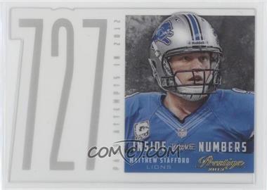 2013 Panini Prestige - Inside the Numbers Acetate Die-Cuts #4 - Matthew Stafford