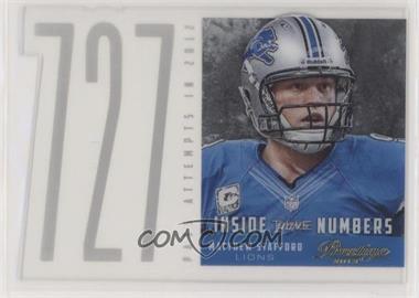 2013 Panini Prestige - Inside the Numbers Acetate Die-Cuts #4 - Matthew Stafford