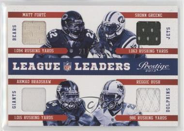 2013 Panini Prestige - League Leaders Quad Materials #2 - Ahmad Bradshaw, Matt Forte, Reggie Bush, Shonn Greene /299