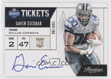 2013 Panini Prestige - NFL Draft Tickets - Signatures #39 - Gavin Escobar