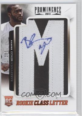2013 Panini Prominence - [Base] - Rookie Class Letter Signatures #109 - Barkevious Mingo /200