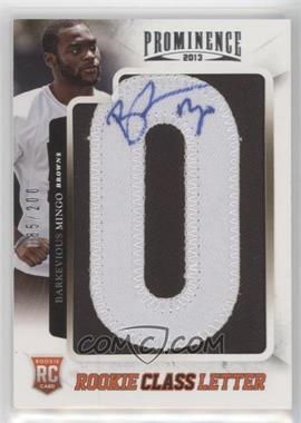 2013 Panini Prominence - [Base] - Rookie Class Letter Signatures #109 - Barkevious Mingo /200