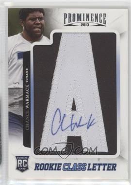 2013 Panini Prominence - [Base] - Rookie Class Letter Signatures #111 - Chance Warmack /175
