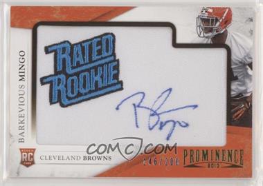 2013 Panini Prominence - [Base] - Rookie Embroidered Rated Rookie Patch Signatures #109 - Barkevious Mingo /200