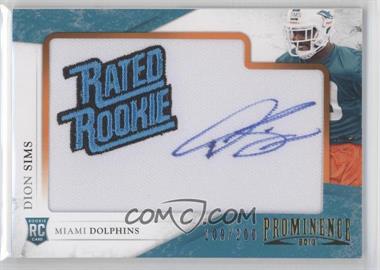 2013 Panini Prominence - [Base] - Rookie Embroidered Rated Rookie Patch Signatures #129 - Dion Sims /200