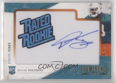 2013 Panini Prominence - [Base] - Rookie Embroidered Rated Rookie Patch Signatures #129 - Dion Sims /200