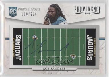 2013 Panini Prominence - [Base] - Rookie Field Plates Signatures #103 - Ace Sanders /210