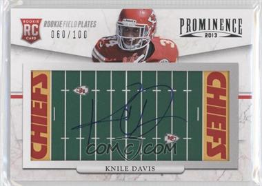 2013 Panini Prominence - [Base] - Rookie Field Plates Signatures #155 - Knile Davis /100