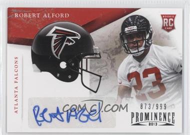 2013 Panini Prominence - [Base] - Rookie Helmet Signatures #213 - Robert Alford /999