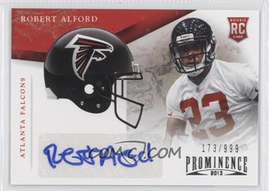 2013 Panini Prominence - [Base] - Rookie Helmet Signatures #213 - Robert Alford /999