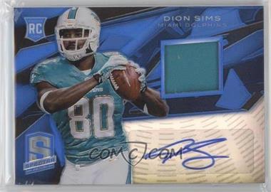 2013 Panini Spectra - [Base] - Blue Signature Materials #133 - Rookie Autographs - Dion Sims /49