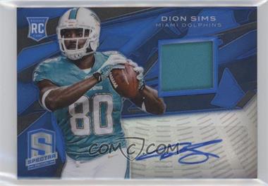 2013 Panini Spectra - [Base] - Blue Signature Materials #133 - Rookie Autographs - Dion Sims /49