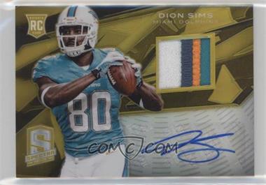 2013 Panini Spectra - [Base] - Gold Signature Materials #133 - Rookie Autographs - Dion Sims /10