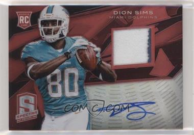 2013 Panini Spectra - [Base] - Red Signature Materials #133 - Rookie Autographs - Dion Sims /25 [Noted]