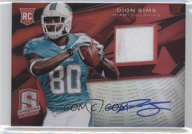2013 Panini Spectra - [Base] - Red Signature Materials #133 - Rookie Autographs - Dion Sims /25