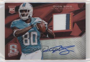 2013 Panini Spectra - [Base] - Red Signature Materials #133 - Rookie Autographs - Dion Sims /25