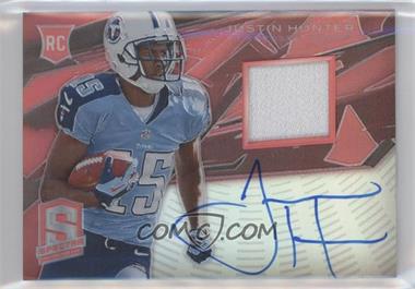2013 Panini Spectra - [Base] - Red Signature Materials #216 - Rookie - Justin Hunter /25