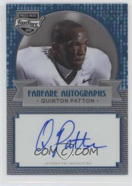 2013 Press Pass Fanfare - [Base] - Aqua #FF-QP - Quinton Patton /99