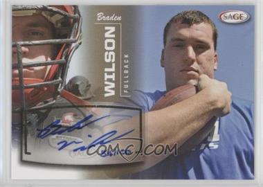 2013 SAGE - Autographs - Gold #60 - Braden Wilson /100