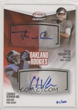 2013 SAGE Next - Dual Autographs #DA34 - Tyler Wilson, Conner Vernon /40