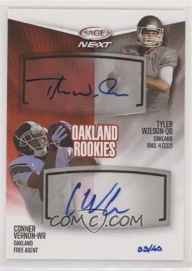 2013 SAGE Next - Dual Autographs #DA34 - Tyler Wilson, Conner Vernon /40