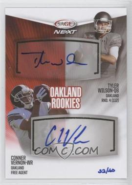 2013 SAGE Next - Dual Autographs #DA34 - Tyler Wilson, Conner Vernon /40