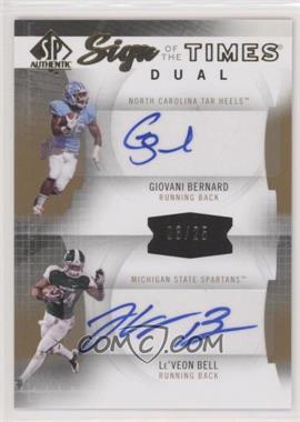 2013 SP Authentic - Sign of the Times Dual Autographs #ST2-BB - Le'Veon Bell, Giovani Bernard /25