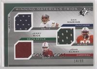 Dan Marino, Jerry Rice, John Elway #/99