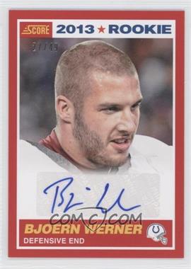 2013 Score - [Base] - Red Signatures #340 - Rookie - Bjoern Werner /49