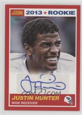 2013 Score - [Base] - Red Signatures #383 - Rookie - Justin Hunter /10