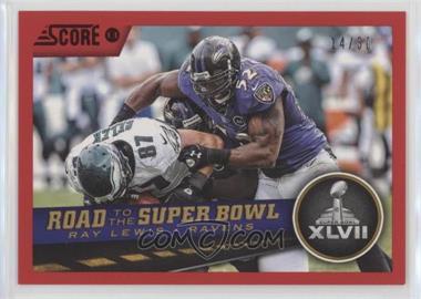 2013 Score - [Base] - Red Zone #261 - Road to the Super Bowl - Ray Lewis /30