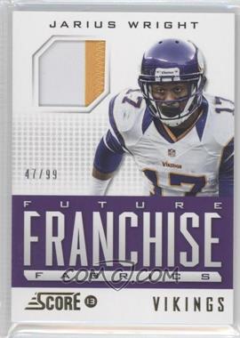 2013 Score - Future Franchise Fabrics - Prime #FR-JW - Jarius Wright /99