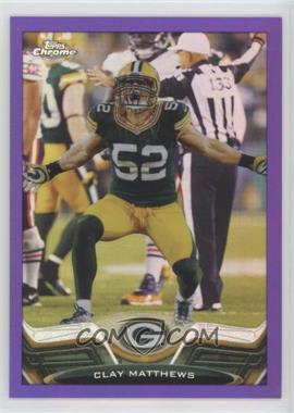 2013 Topps Chrome - [Base] - Retail Purple Refractor #107 - Clay Matthews /499