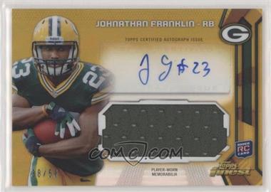 2013 Topps Finest - Autographed Jumbo Relic - Gold Refractor #AJR-JF - Johnathan Franklin /50