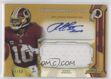 2013 Topps Finest - Autographed Jumbo Relic - Gold Refractor #AJR-RG3 - Robert Griffin III /50 [EX to NM]