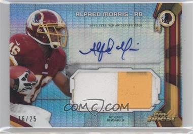 2013 Topps Finest - Autographed Jumbo Relic - Prism Refractor Patch #AJR-AM - Alfred Morris /25