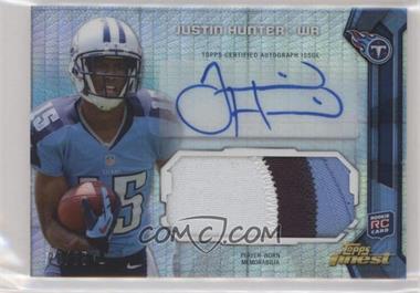2013 Topps Finest - Autographed Jumbo Relic - Prism Refractor Patch #AJR-JH - Justin Hunter /25