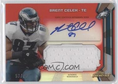 2013 Topps Finest - Autographed Jumbo Relic - Red Refractor #AJR-BC - Brent Celek /75