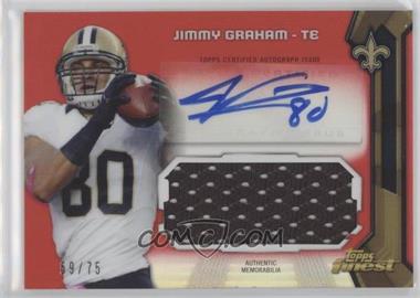 2013 Topps Finest - Autographed Jumbo Relic - Red Refractor #AJR-JG - Jimmy Graham /75